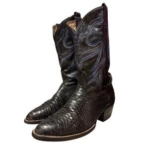 Vintage Exotic Python Men’s Size 8 Santa Fe Juarez Western Cowboy Boots Mexico